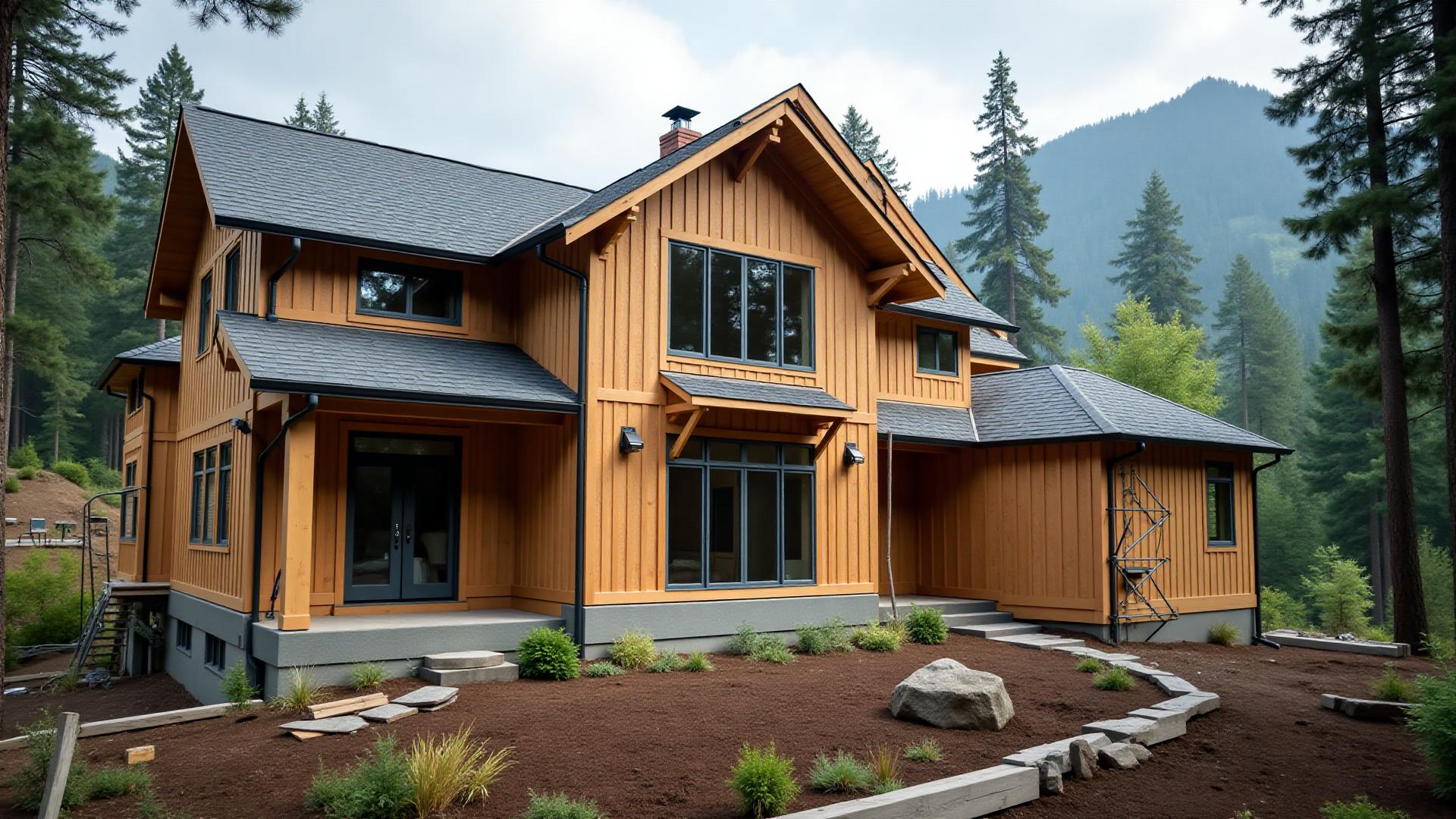 Active remodels & additions with excavator, skid steer, and dump truck grading and compacting