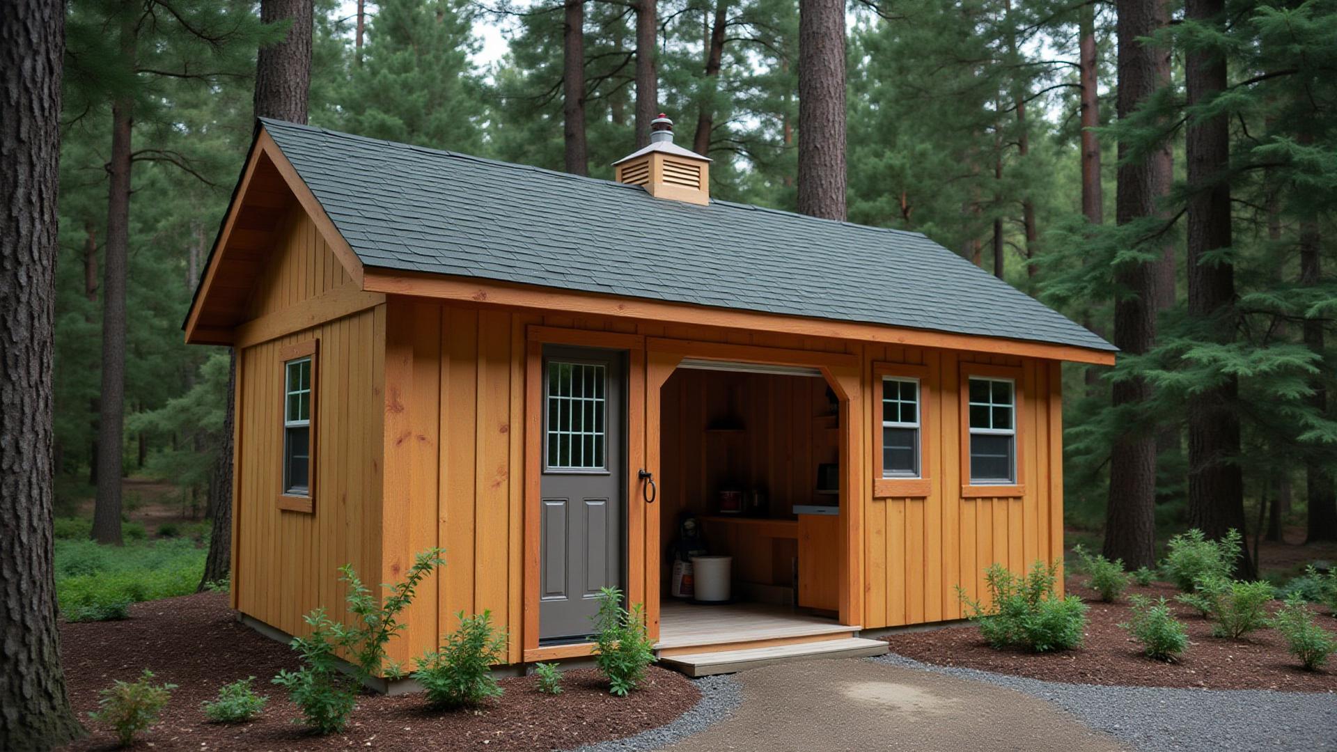 Active sheds & storage buildings with excavator, skid steer, and dump truck grading and compacting