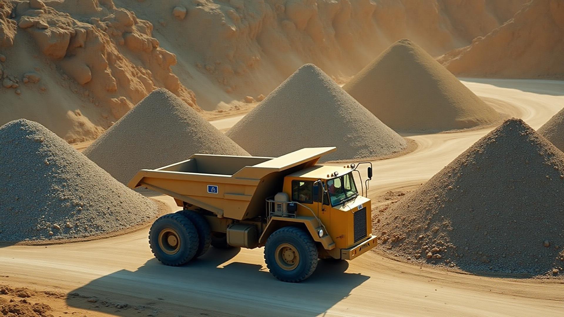 Bulk material delivery with multiple aggregate stockpiles