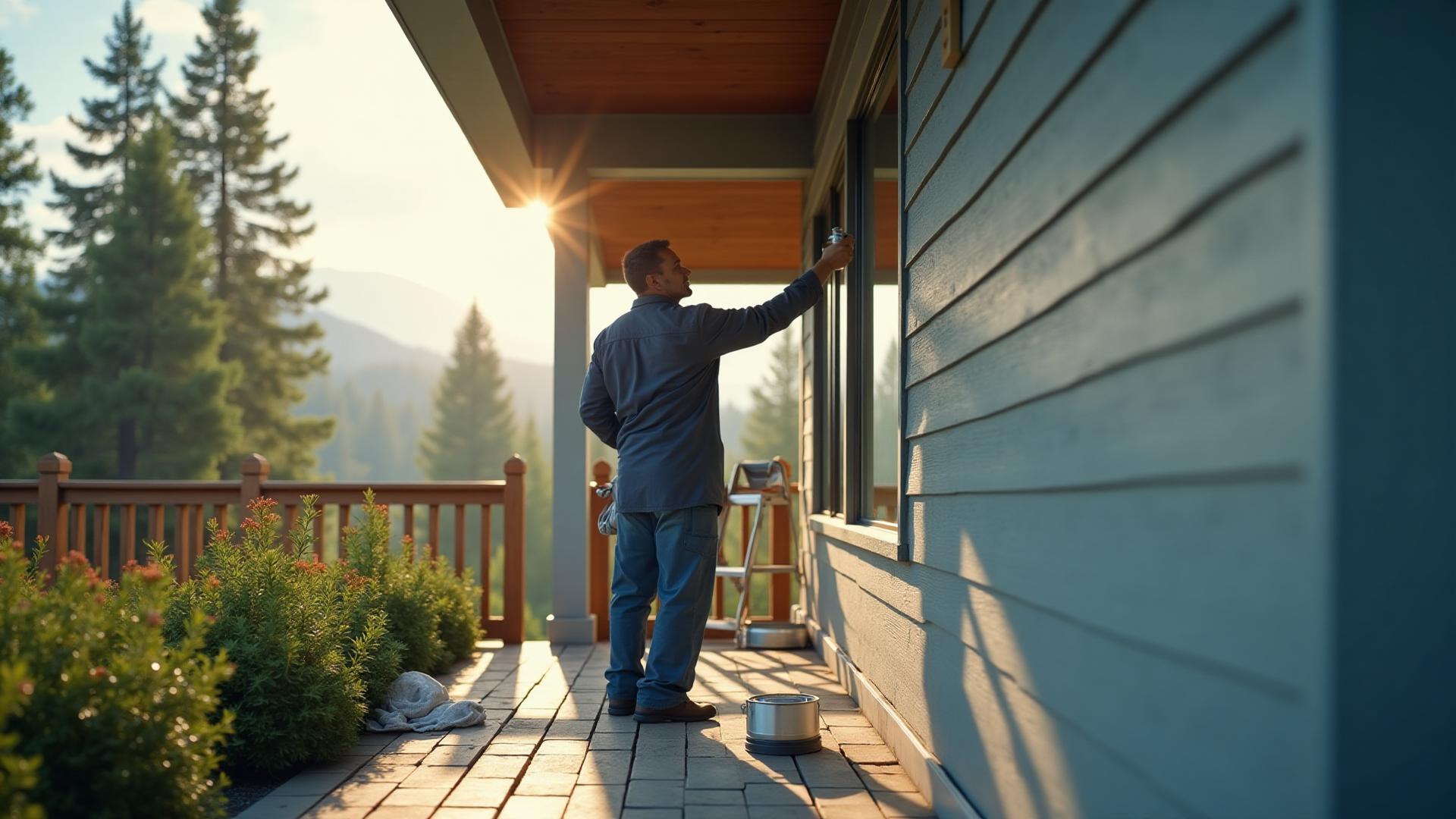 Active painting services with excavator, skid steer, and dump truck grading and compacting